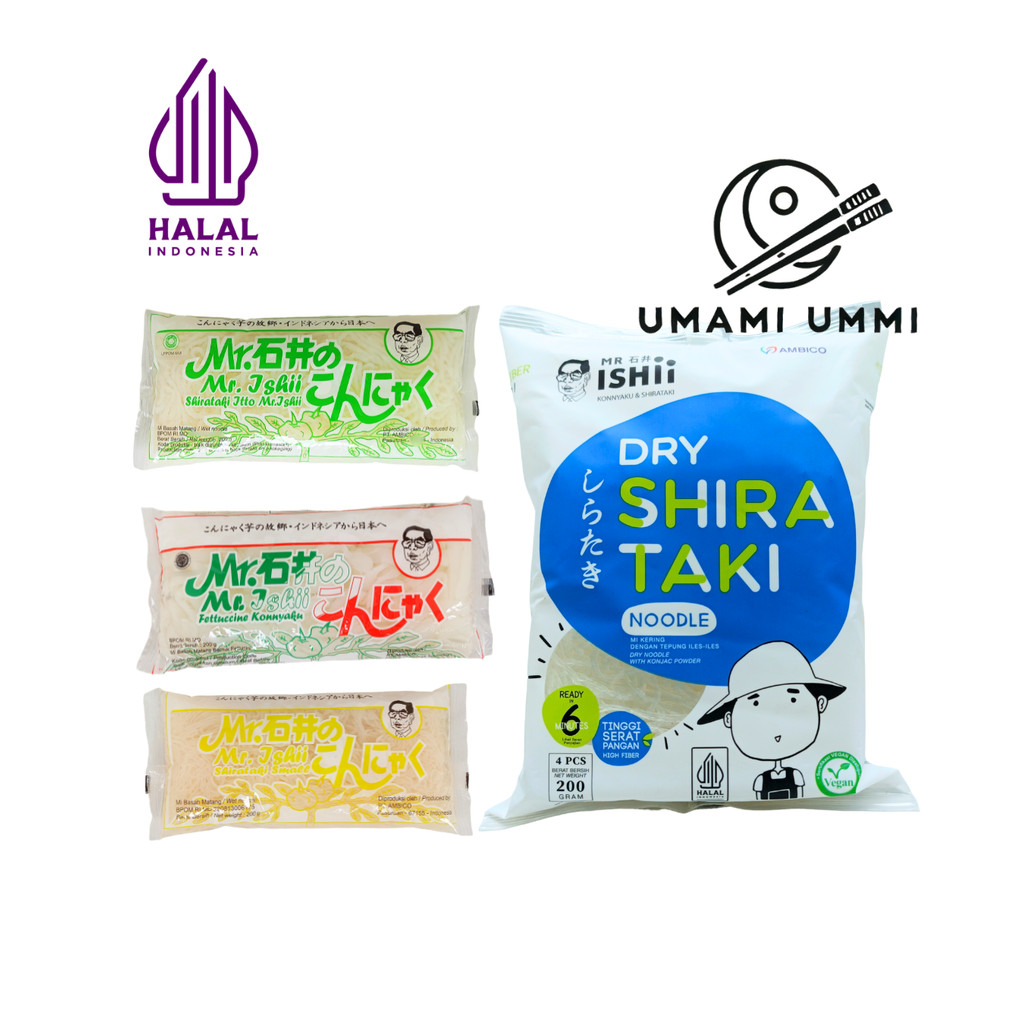 

MR. ISHII Mie Shirataki Noodle Konnyaku Basah & Kering Itto Fettuccine Gluten Free Diet Sehat Rendah Kalori