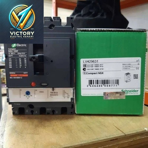 Schneider Compact NSX100F, MCCB 3P TMD 80A MCCB NSX 100F 80A 3P LV429631