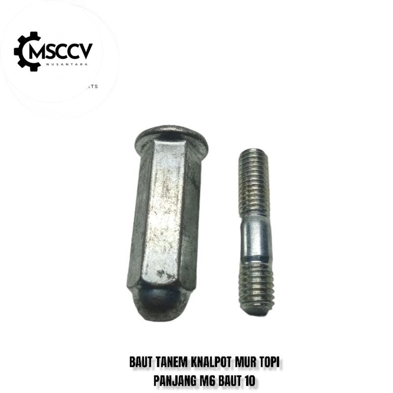Baut knalpot mur topi panjang m6 baut mur kunci 10 baut kenalpot tanem manipol dll mur head dll