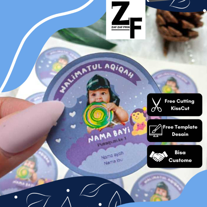 

ZAF 5-8 Sticker Label Bulat Aqiqah Bayi Sticker Bulat Aqikah Stiker Akikah Anak Chromo