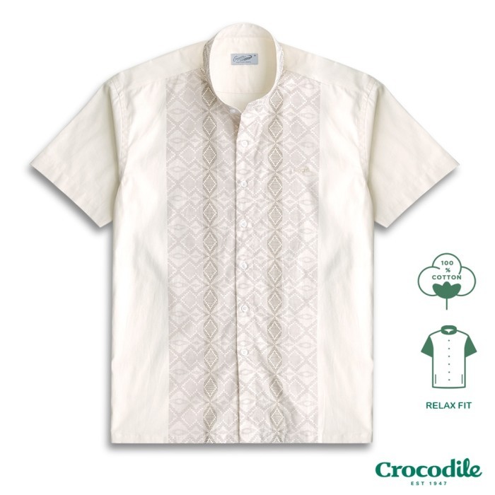 Crocodile Baju Koko Pria 0956 lengan pendek original katun Relax Fit - S