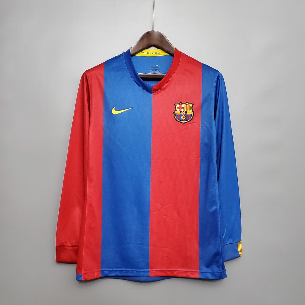 Jersey Retro Barcelona 06/07 Long sleeve home A46 T shirt pria