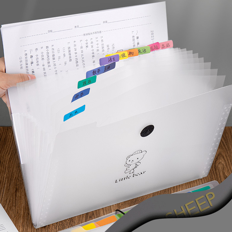 

12 Pockets A4 Size File Bag Organizer Data Book Document Large Capacity Pouch Bill Folder Holder Portfolio Office Stationery