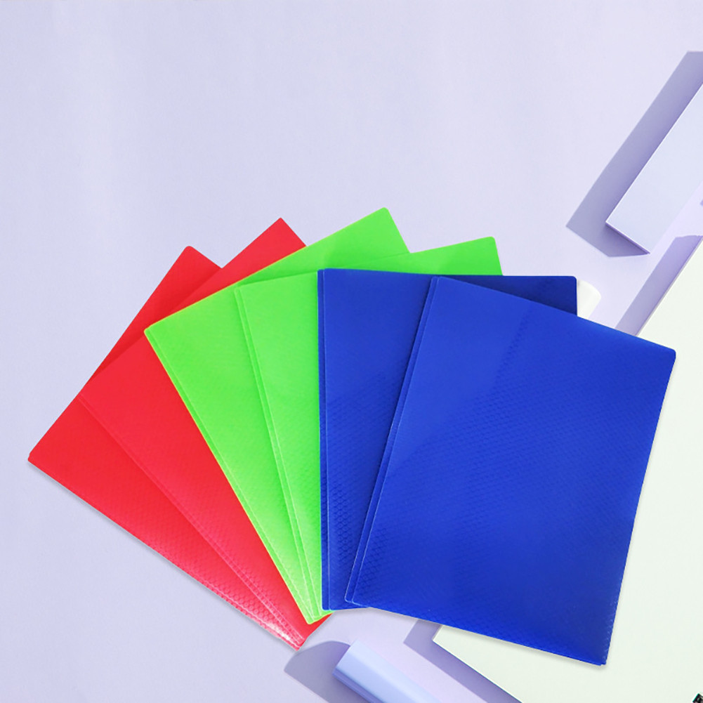 

2Pcs Plastic 6 Colors Folder with Pockets and Prongs Colorful Folders with Fasteners Office School Folders