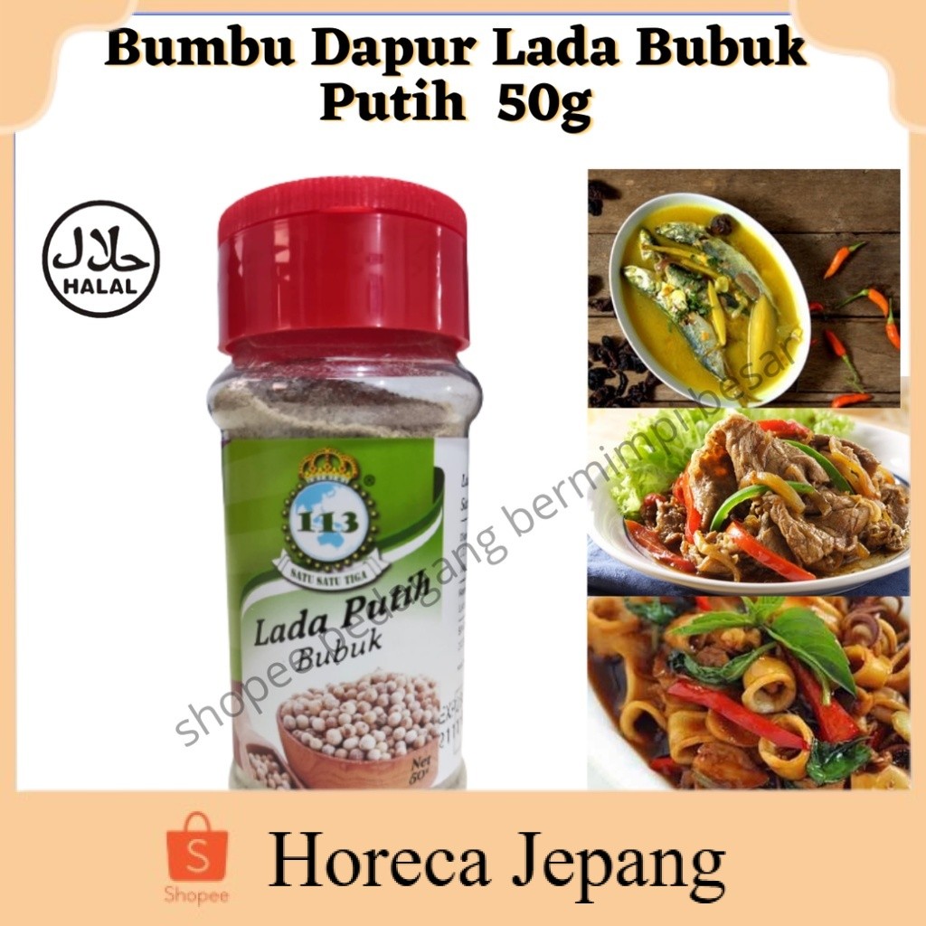 

113 Lada Putih 50g / Bumbu Dapur / Penyedap Rasa/ Rempah Rempah/ Bumbu Masak/ Lada Putih 50g