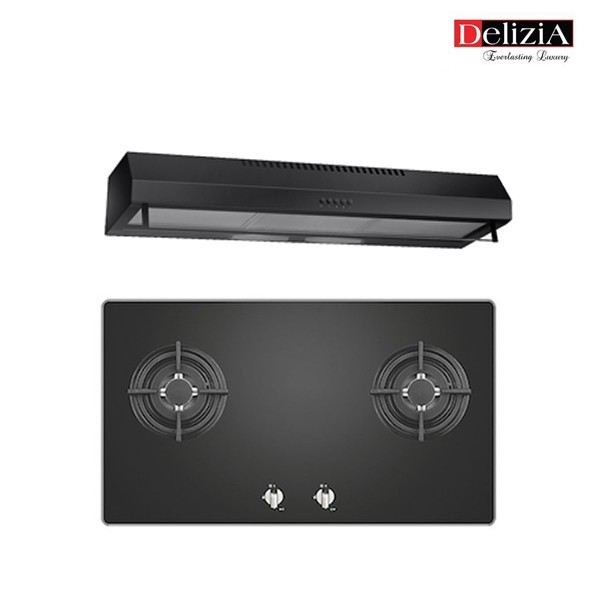 Promo Paket Kompor Gas Delizia 2 Tungku 80Cm DHG820ST + Hood VSH92A1BK