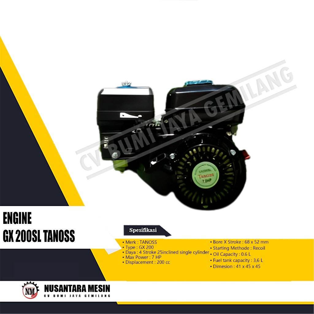 MESIN PENGGERAK SERBAGUNA / ENGINE GX 200SL TANOSS