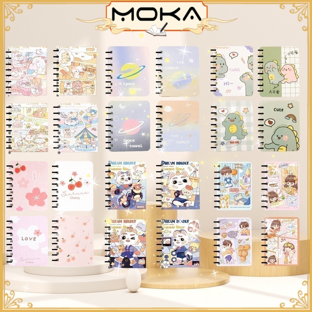 

MOKA NOTEBOOK RING MOTIF SWEET GIRL / BUKU A7 CATATAN RING / BUKU TULIS RING MKA101