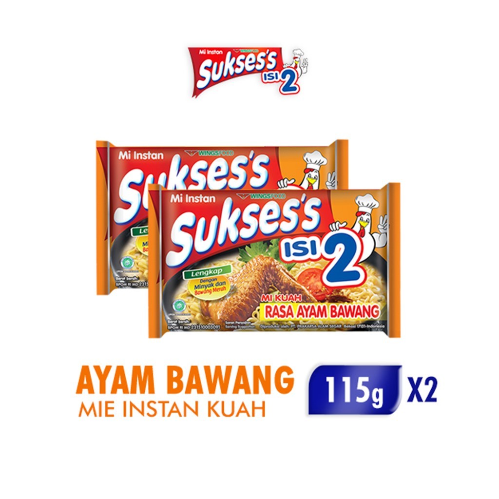 

Suksess Mie Instan Ayam Bawang Bag 112 gr x2