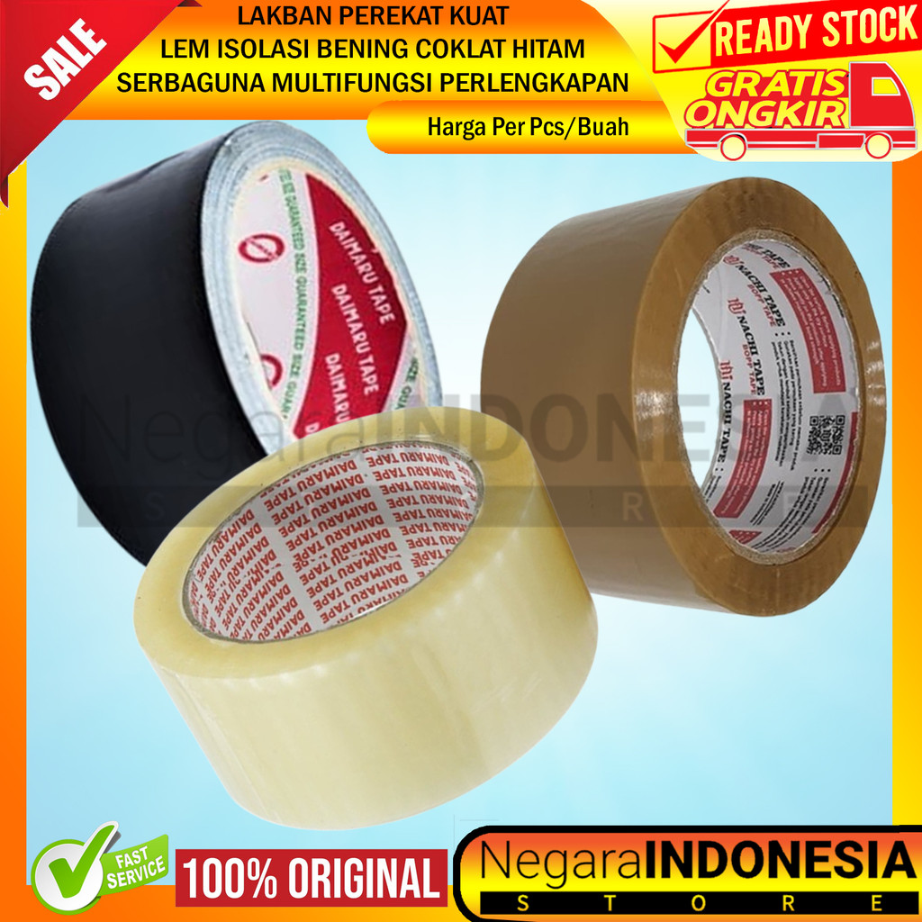 

Lakban Solasiban Bening Coklat Hitam Solatip Isolasi Selasiban Selotip Panjang Menempel Kuat Selatip Packing Isolasi Masking Tape Cokelat Seltip Perekat Plastik Kertas Pelastik Packing Pack Solasi Solatif Clear Star Ban Paking Peking Bodhitape Bodhi Tape