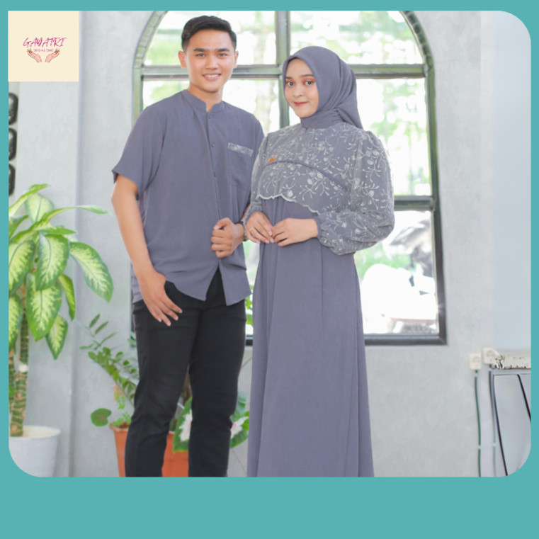 SHALIA HIJAB - ARABELLA Dress Set Hijab FREE KOKO | Gamis Couple Syari Mewah Lebaran Outfit Crinkle 