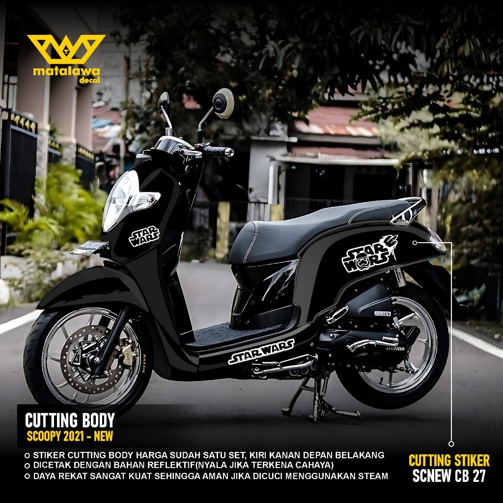 Sticker Cutting All Bodi Scoopy Stiker Timbul Full Set 2017 2018 2019 2020 2021 2023 DESAIN 27