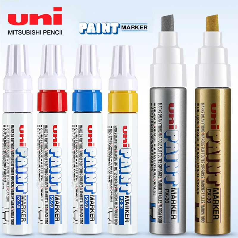 

1pcs UNI Marker Pen PX-30 Paint Pen 7 Colors 4mm-8.5mm Thick Oily Pen Car Decoration Wedding Signature Graffiti Office Supplies