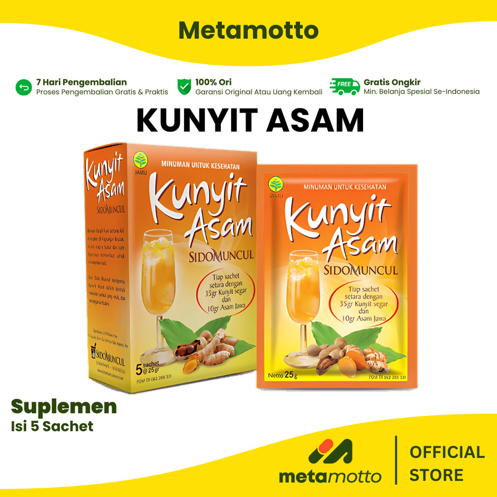 

Kunyit Asam 1 Box isi 5 Sachet - Metamotto