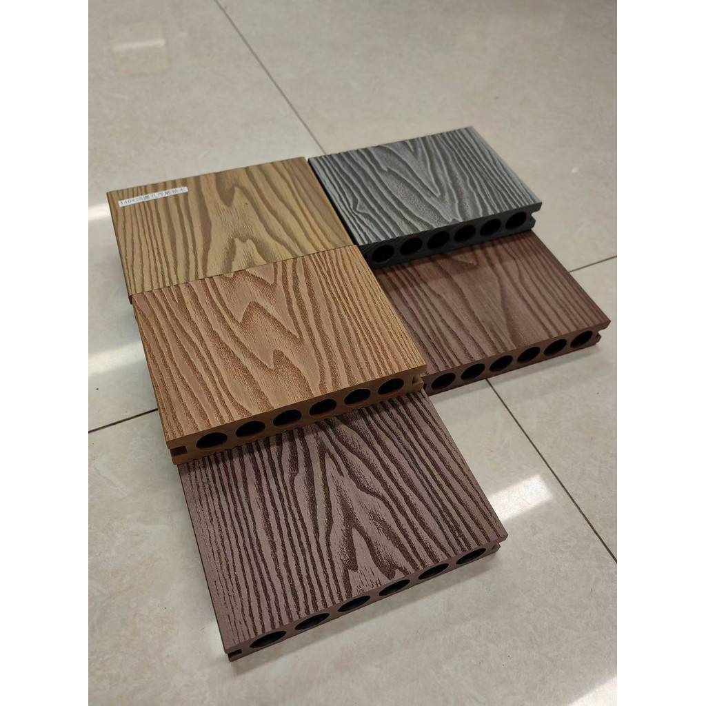 Plastic Wood Flooring Outdoor Courtyard Solid Anticorrosive Wood Seamless Flooring 140cmx25cmx2.9cm 
