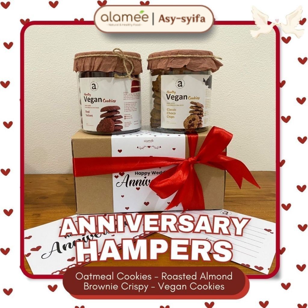 

ALAMEE Anniversary Gift Hampers Ulang Tahun Pernikahan Wedding Kado Hadiah Oatmeal Cookies Almond Asy Syifa