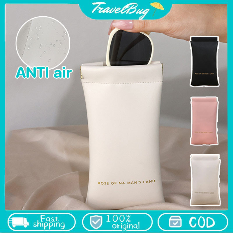 3 Warna Pouch Kacamata Kulit Multifungsi Organizer Tas Kacamata Kulit Leather Waterproof Tas Kacamat