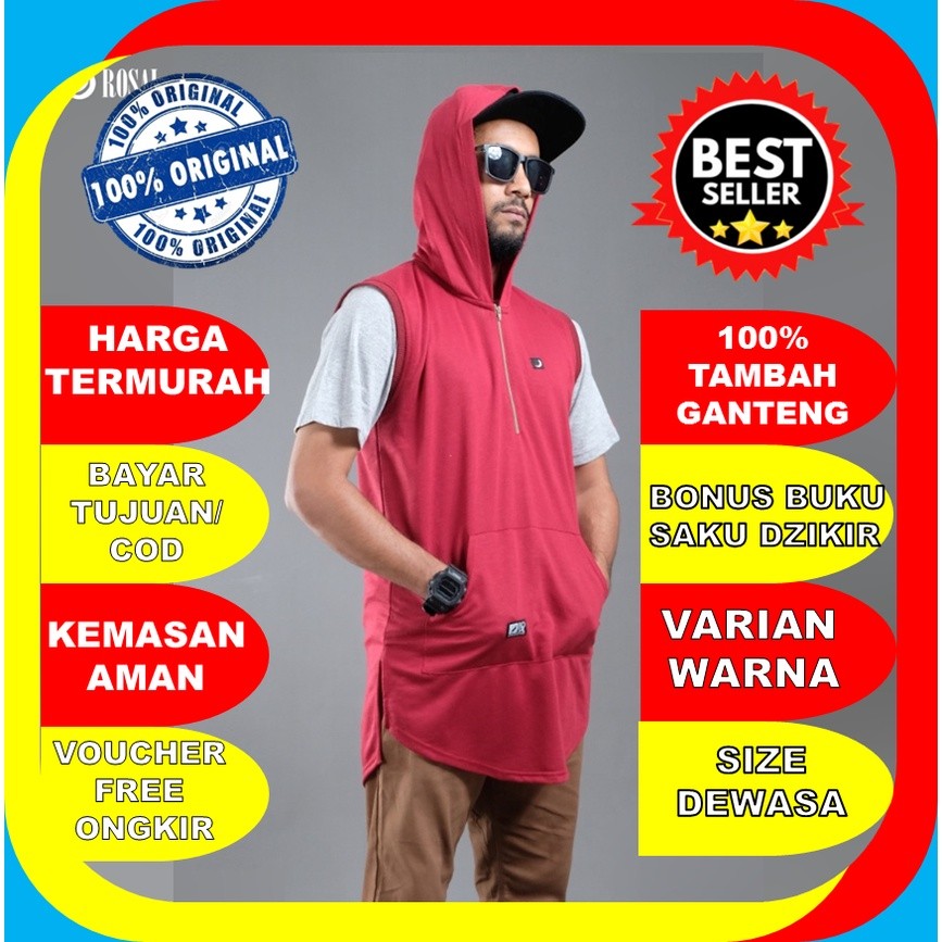 AR07B Rompi Sholat Rosal Hoodie / Baju Sholat Pria / Baju Muslim Koko Murah Original Kualitas Premiu
