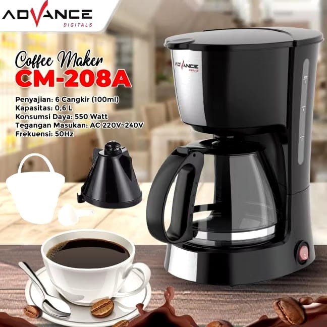 GS|COFFEE MAKER ADVANCE CM-208A MESIN KOPI ESPRESSO LOW WATT