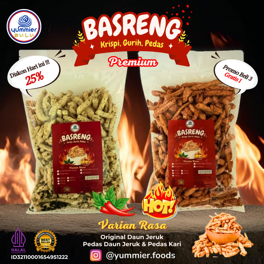 

Basreng Original Daun Jeruk Yummier Foods Bandung