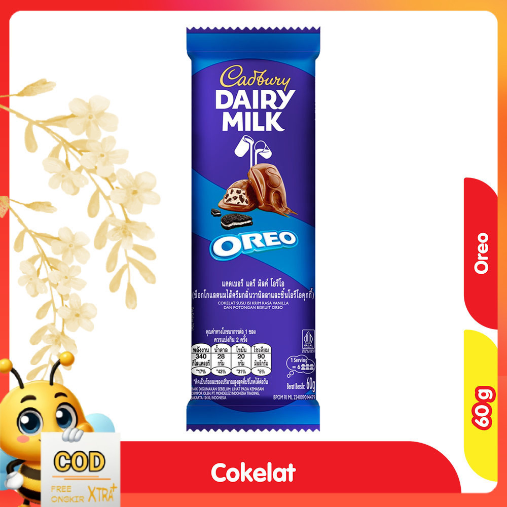 

Cadbury Dairy Milk Cokelat Batang Oreo 60 g