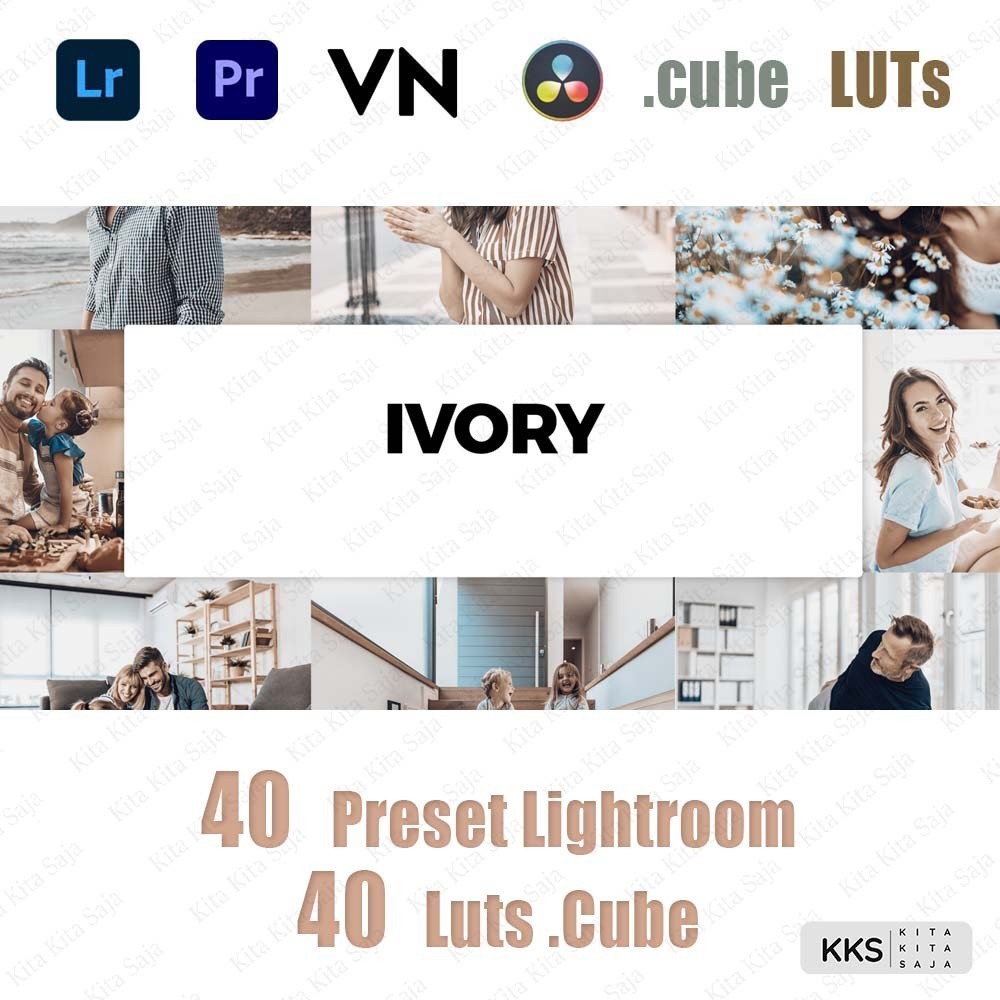 40 Preset Video & Foto Android, IOS & PC - Ivory Premium - LUTs VN (.cube) | Adobe Lightroom