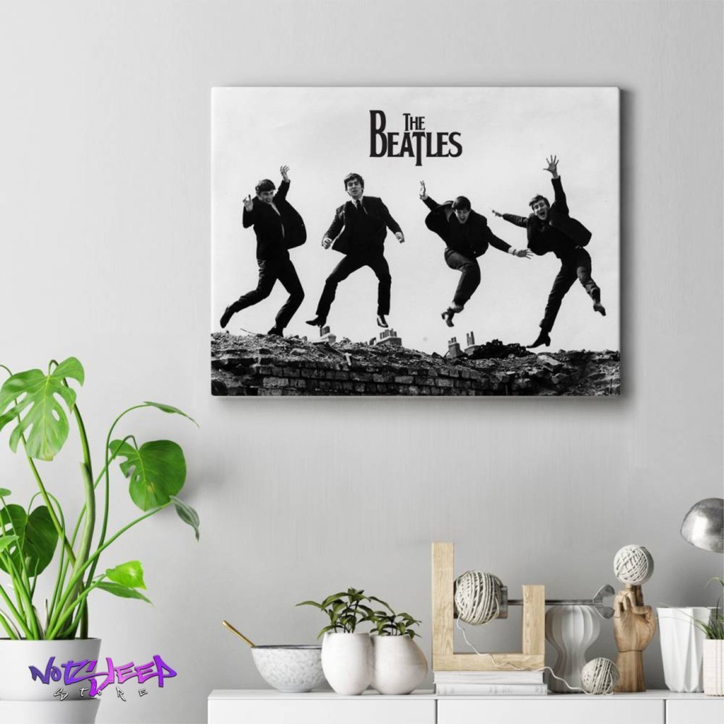Poster Dinding Poster Kayu gambar the beatles abey road besar 30x40 Poster beatles cowok vintage ban