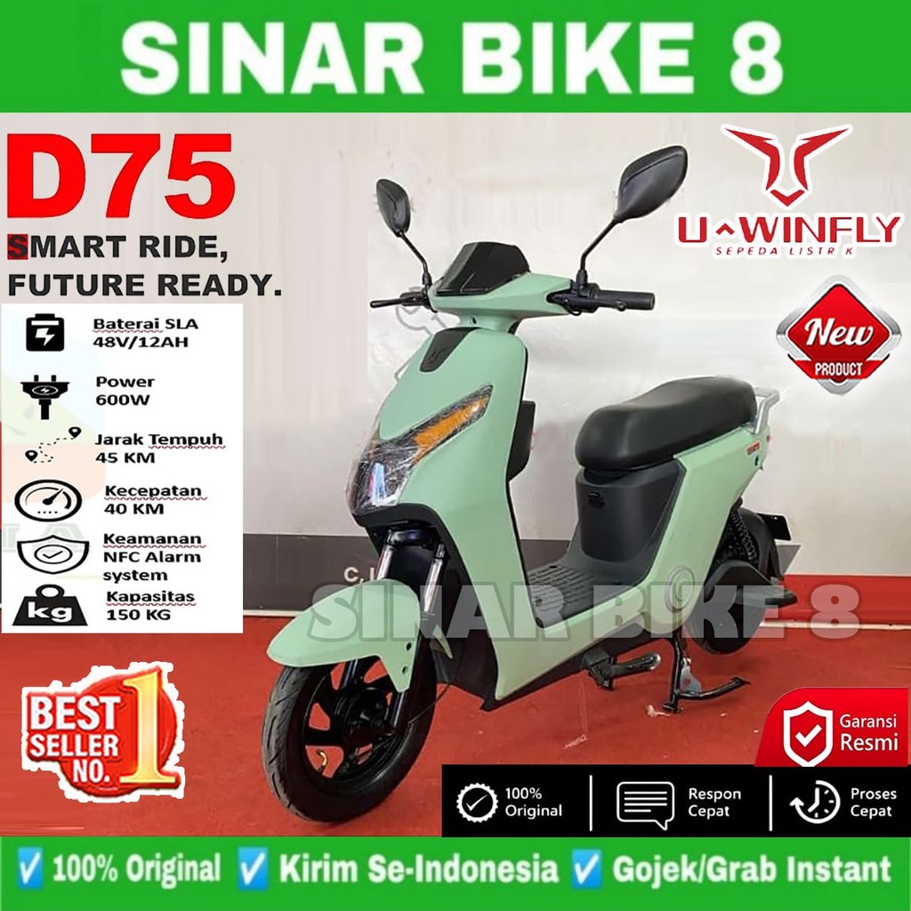 Sepeda motor Listrik UWINFLY D75 450 Watt Electric E Bike