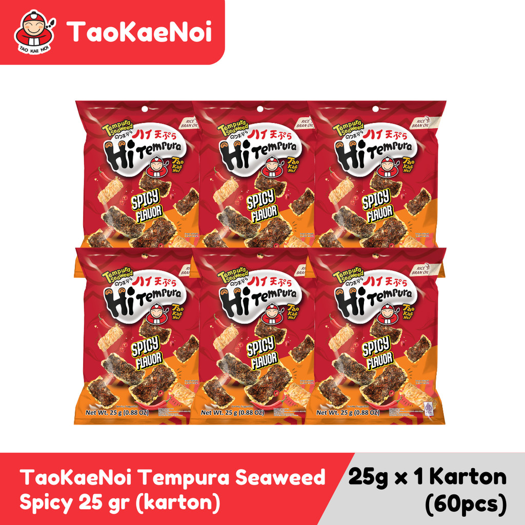 

TaoKaeNoi Rumput Laut Tempura Seaweed Spicy 25 gr (karton)