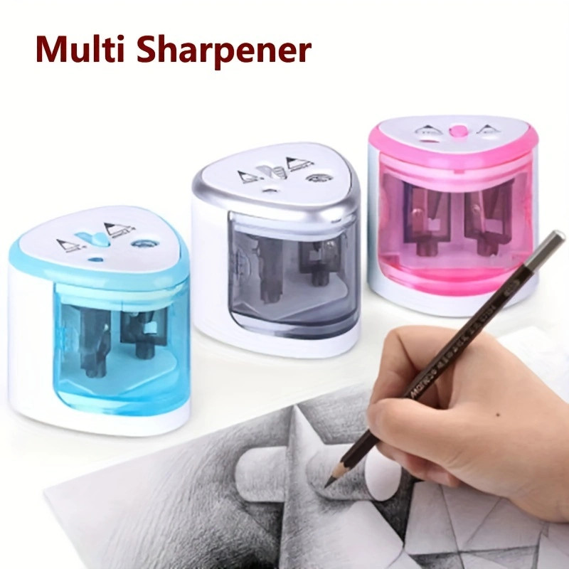 

TENWIN 1pc Dual Hole Electric Pencil Sharpener,Pencil Sharpener,Convenient,Fast and Easy to Sharpen,Suitable for 6-12mm Pencils