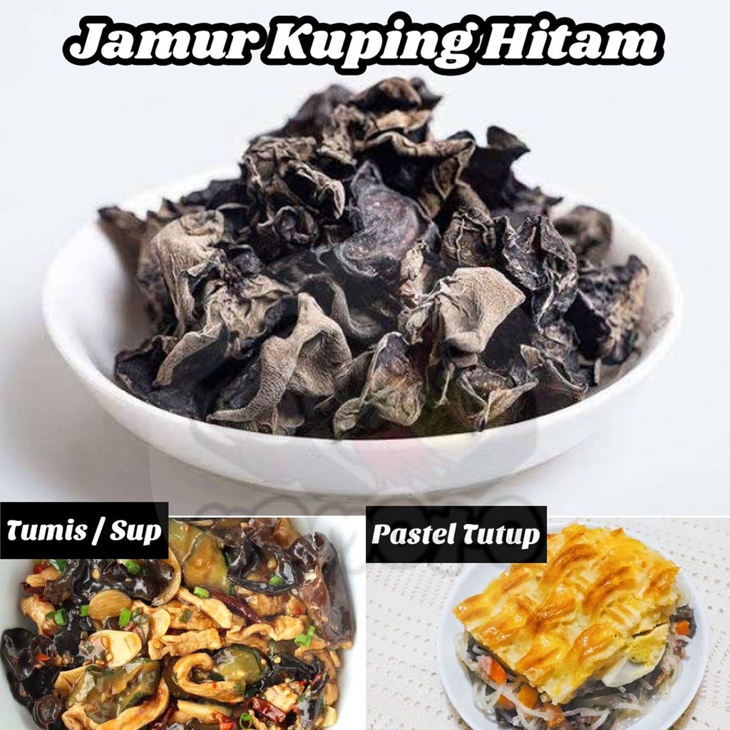 

TERMURAH! 50gram MURAH jamur kuping hitam kering / premium dried black fungus herbal asli