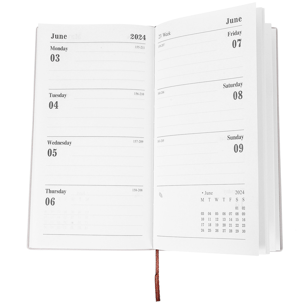 

2024 English Calendar 365-Day Time Management Weekly Notebooks Marble Diary ( ) (Gray) Agenda in Spanish Notepad Book