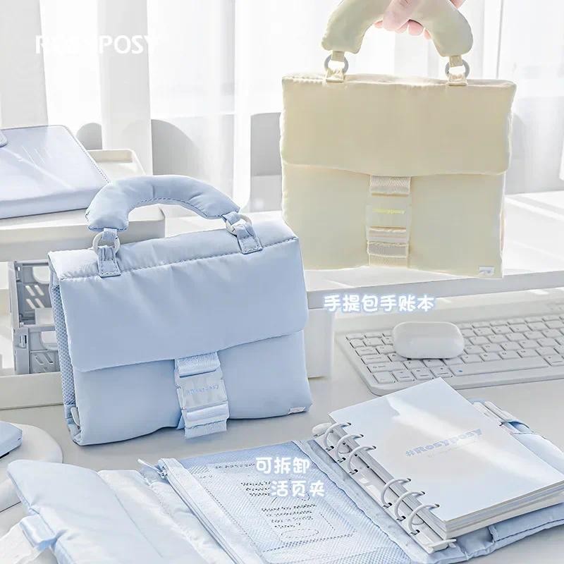 

Creative Notebook Ins Simplicity Solid Color Scrapbook Bag Multifunctional Weekly/monthly Planner Stationery Storage Bag Student