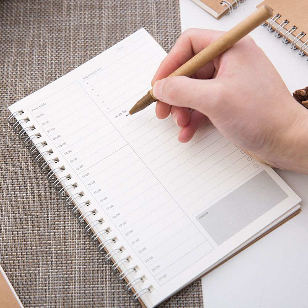 

96 Pages Daily Planner Undated To Do List Notebook With Hourly Schedule Regolden-Book Calendars Meal Spiral Organizers Notebook