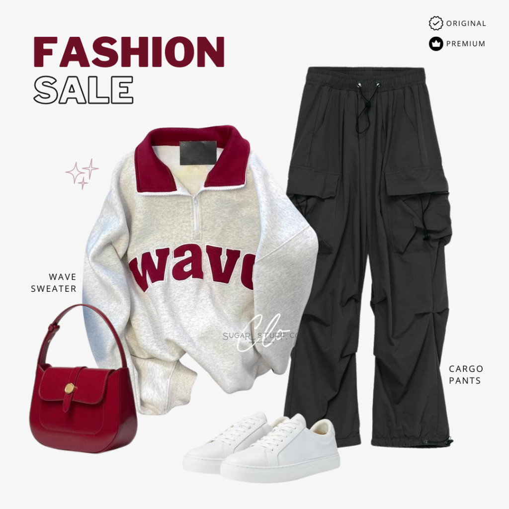 OOTD Lebaran -  OOTD Kekinian terbaru Outfit Hijab Korean Style Sweater Rajut Oversize Tebal Outfit 