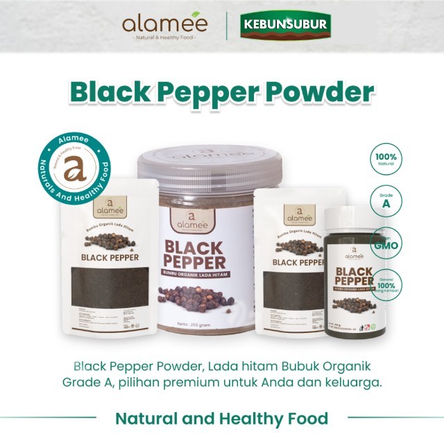 

ALAMEE Blackpepper Powder Lada Hitam Bubuk Black Pepper Bumbu Dapur Instan Organik Kebunsubur