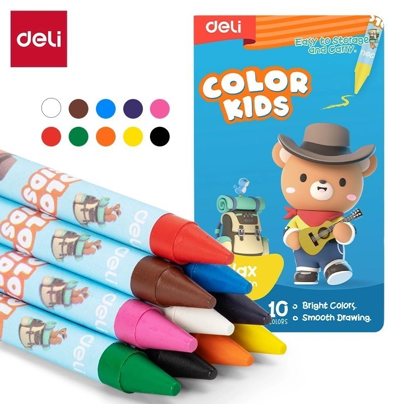 

Deli Crayon Wax Crayon 10 Warna EC225-10