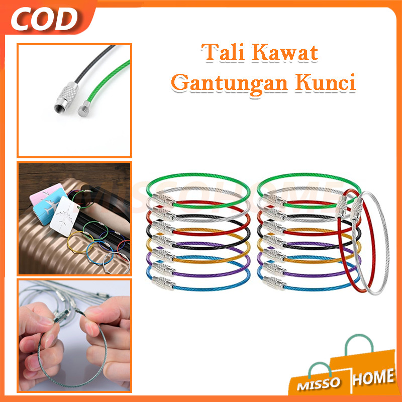Tali Kawat Gantungan Kunci / Keychain O Ring Besar  serbaguna/Tali Stainless Steel kecil serbaguna /
