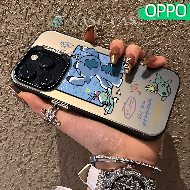 Keren Stussy Glossy Hologram PC Case OPPO A18 A57 A16 A15 A17 A60 A3x A3s A5s A54 A53 A12 A31 A58 A1