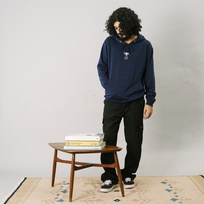 UNKL347 Jacket Hoodie Navy Model Simpel Bahan Fleece YUNO