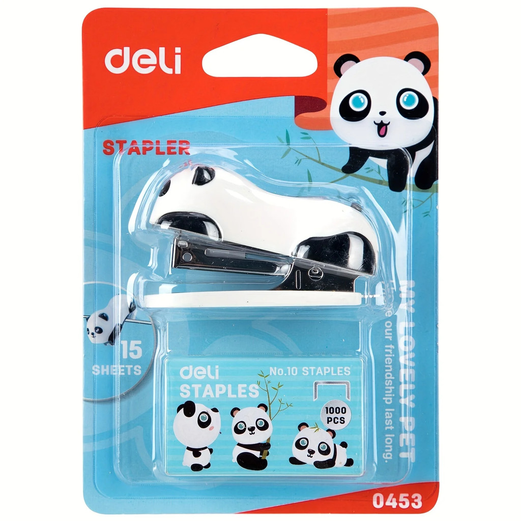 

Deli Cartoon Mini Stapler Set Stapling Machine With 1000 pcs No.10 Staples Office School Binding Supplies Manual Cute Staplers