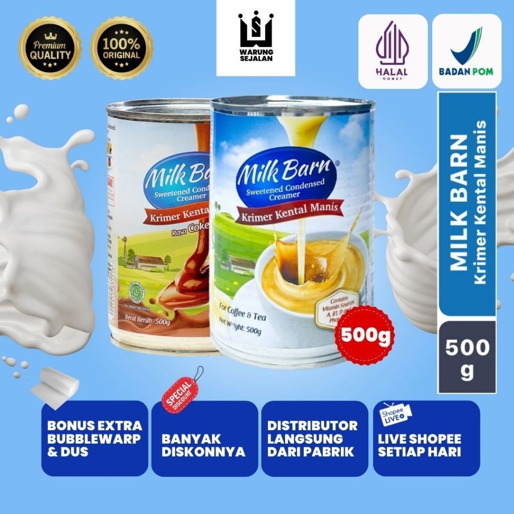 

KRIMER KENTAL MANIS 500gr / SUSU KENTAL MANIS MILK BARN 500gr / SKM MILK BARN / SUSU KENTAL MANIS MILK BARU 500gr