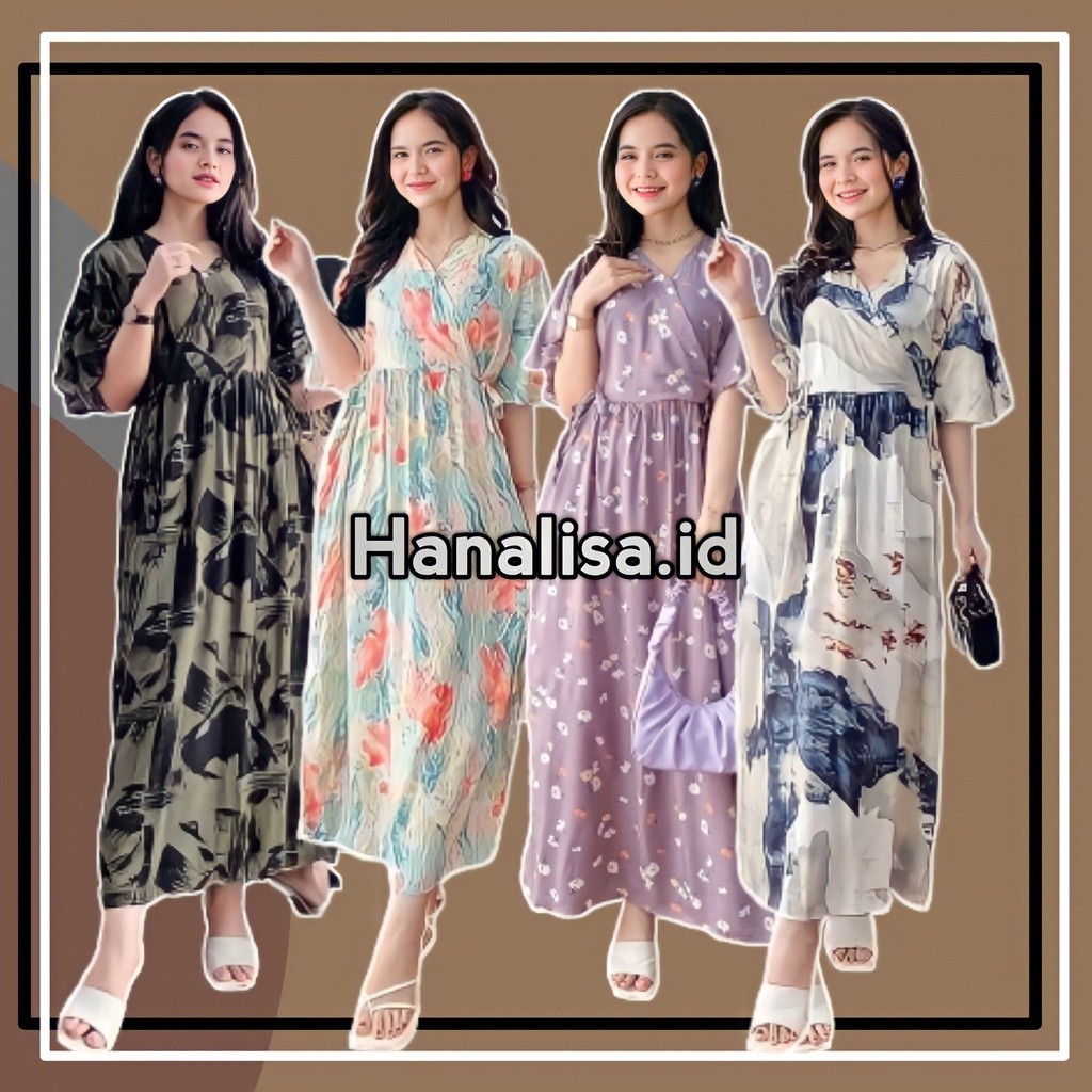 BAJU DASTER KIMONO PIYAMA TIDUR REMAJA WANITA TALI SAMPING KANAN KIRI BUSUI BUMIL KANCING MOTIF BUNG