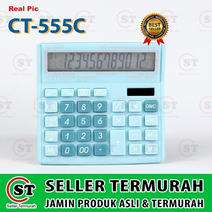 

Kalkultaor Citizen CT 555 Warna Pastel Calculator CITIZEN 555N 555 N - CT 555 BIRU