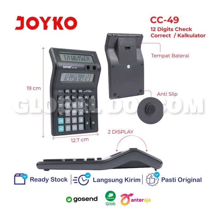 

JOYKO CC-49 KALKULATOR DAGANG 2 LAYAR DUAL DISPLAY CALCULATOR 12 DIGIT