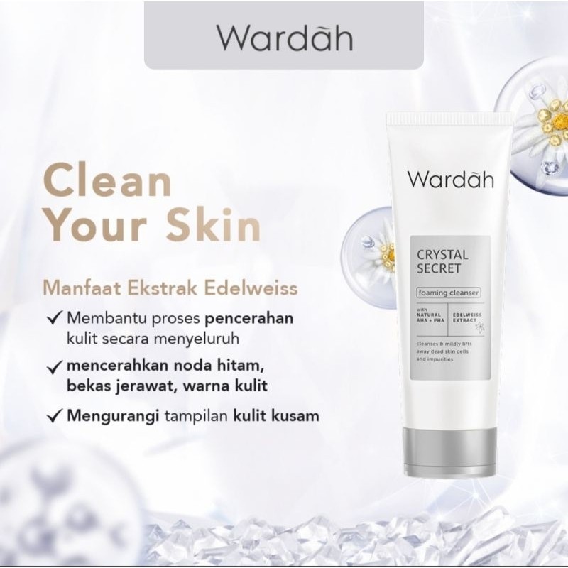 WARDAH CRYSTAL SECRET FACIAL WASH | sabun cuci muka wardah