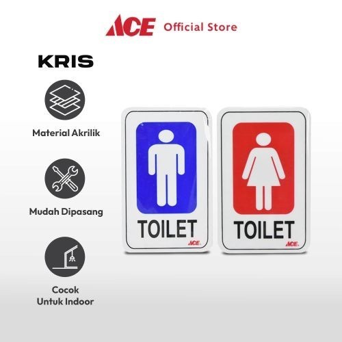 

Ace - Kris 10x16 Cm Stiker Anodized Akrilik Toilet Pria Dan Wanita