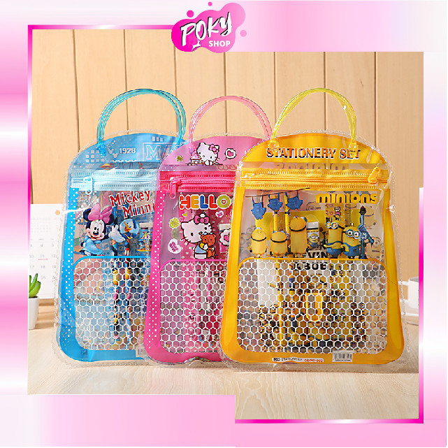

POKY - S5330 Set Alat Tulis 7 in 1 / Stationary Set Free Bag / Set Alat Tulis Anak Sekolah Motif Karakter Kartun