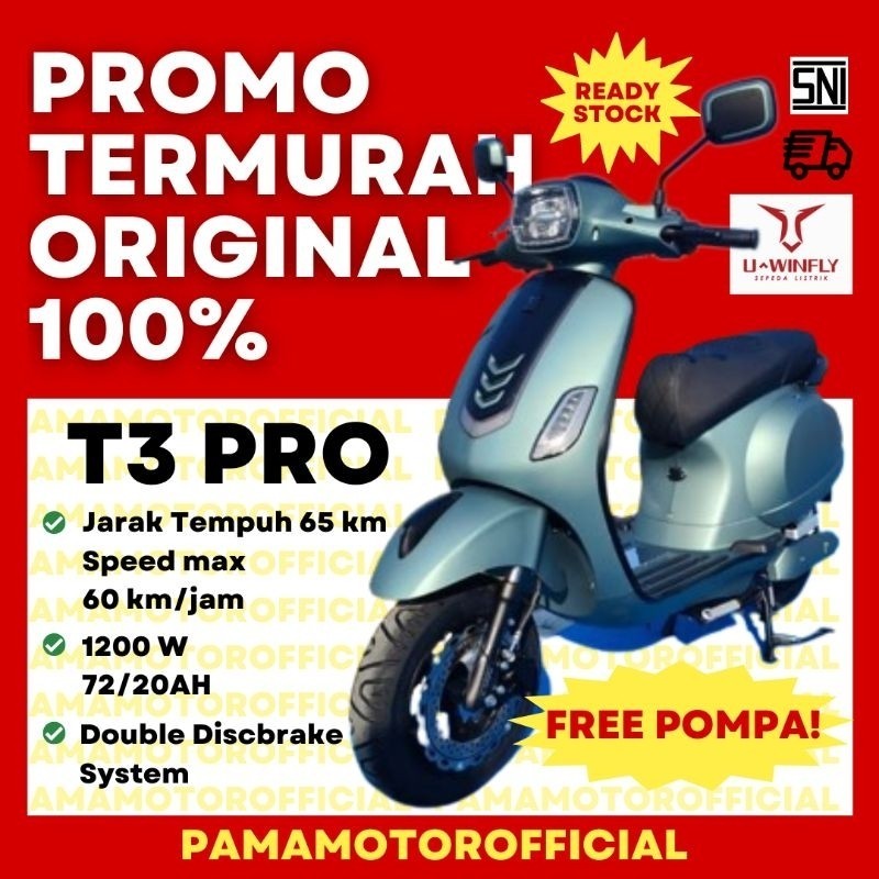 PROMO SPECIAL UWINFLY T3S dan T3S Pro READY Sepeda Motor Listrik