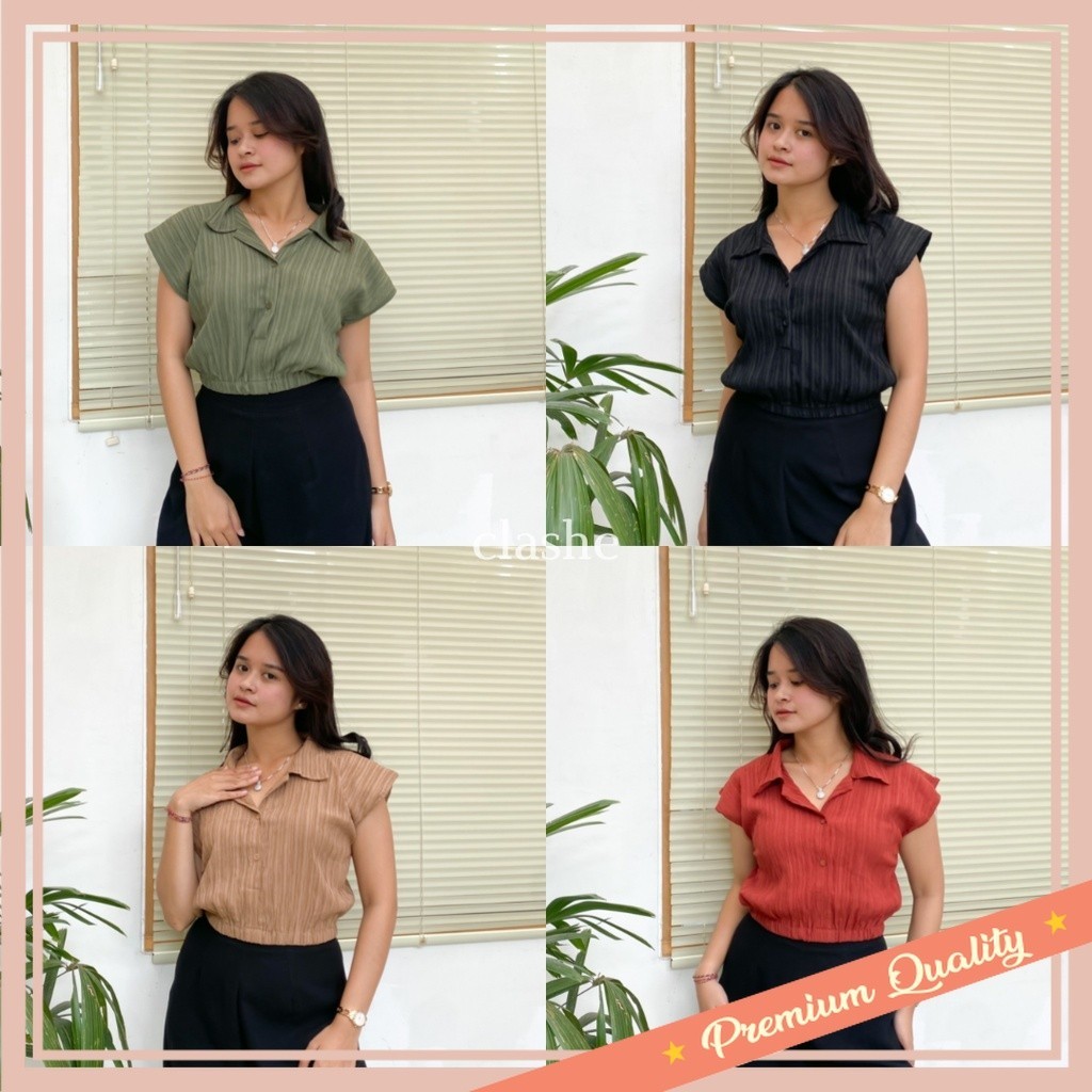 Baju Atasan Wanita Kekinian Termurah best seller / Baju Blouse Wanita Atasan Lengan Pendek Lady Crus